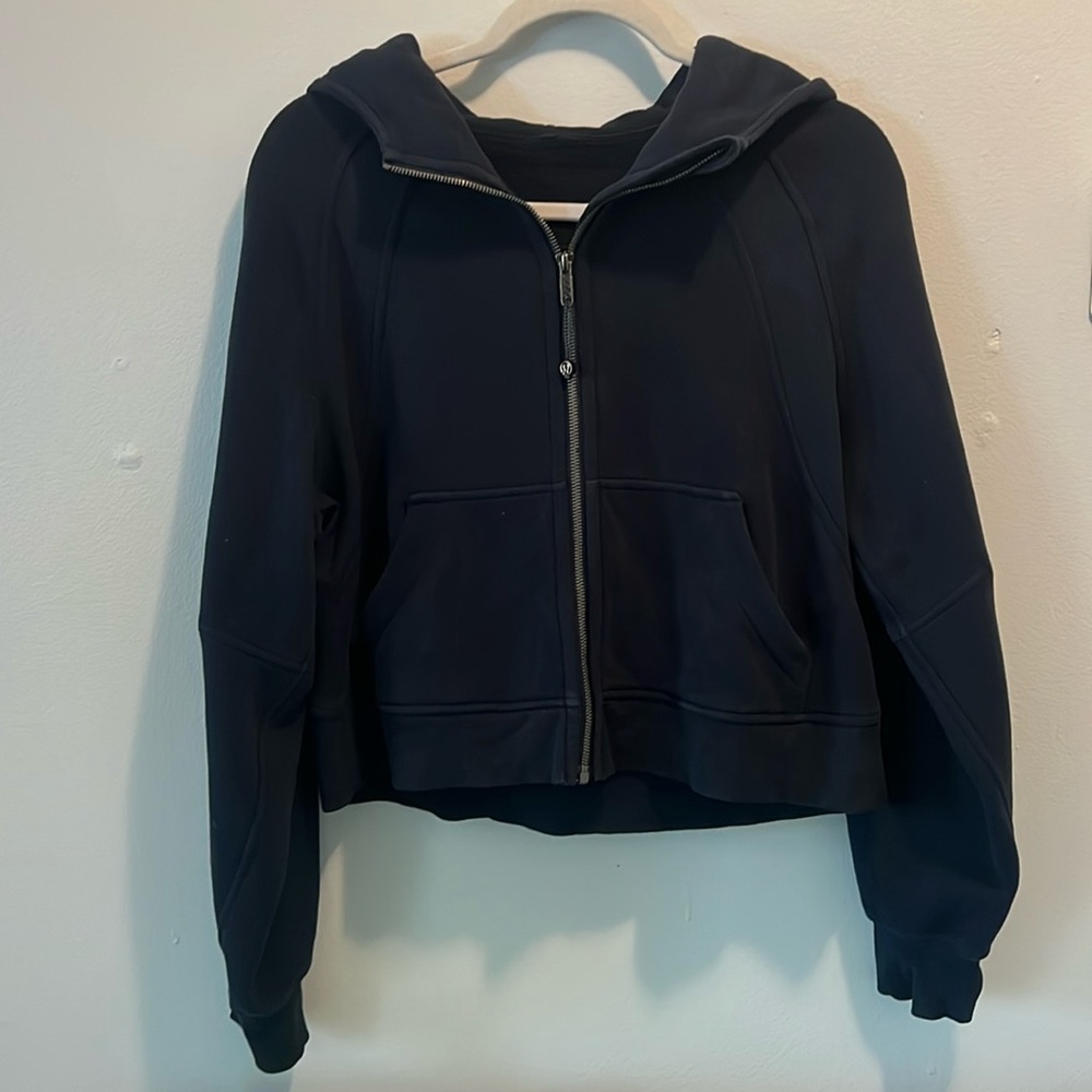 Lululemon Navy Blue Scuba Full-zip Crop Hoodie